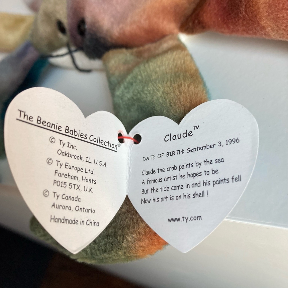 Ty Claude Crab Beanie Baby Multicolor - Picture 4 of 6